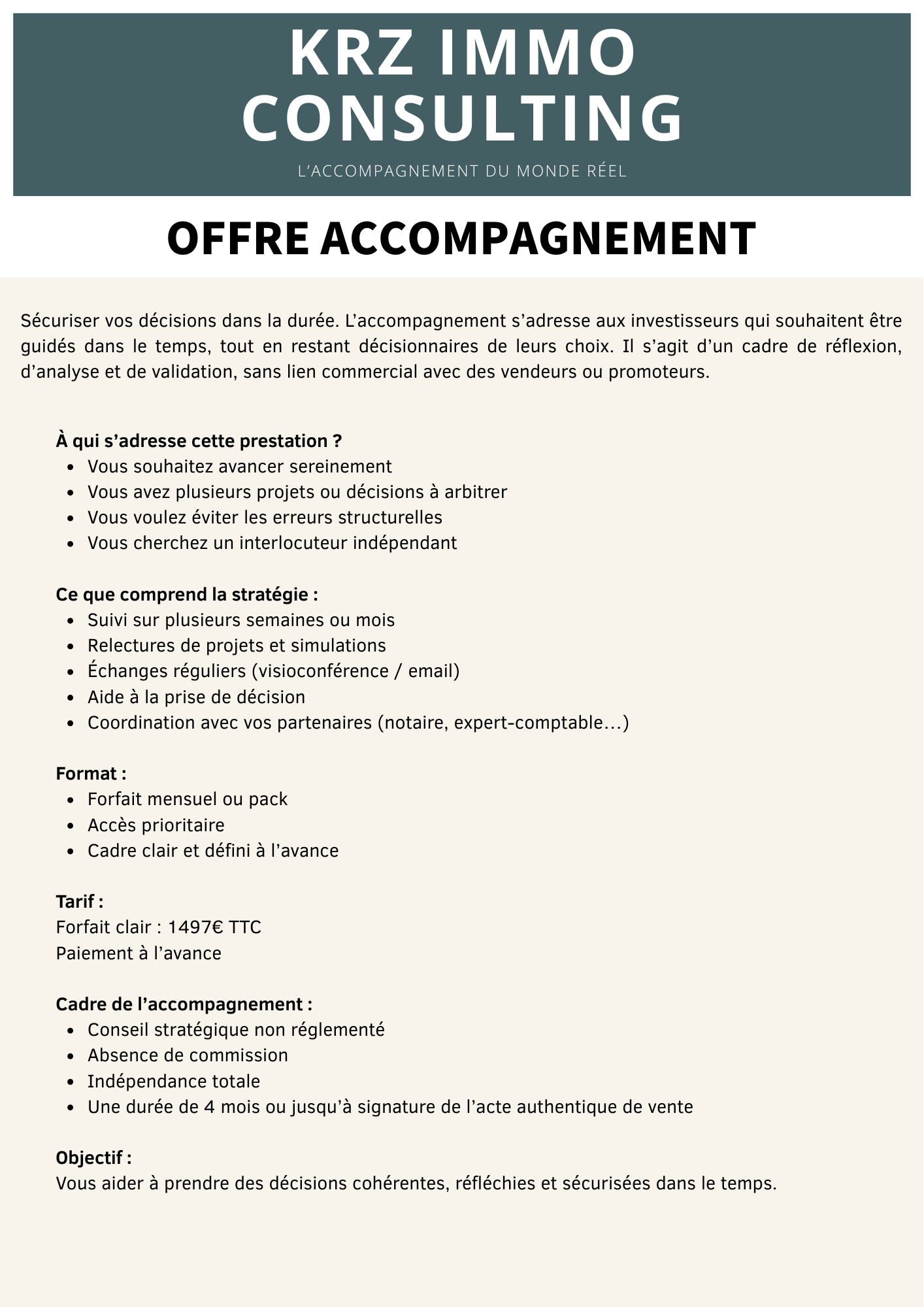 Accompagnement Immobilier 1:1 - Prenez des décisions sereines (sans erreurs coûteuses)