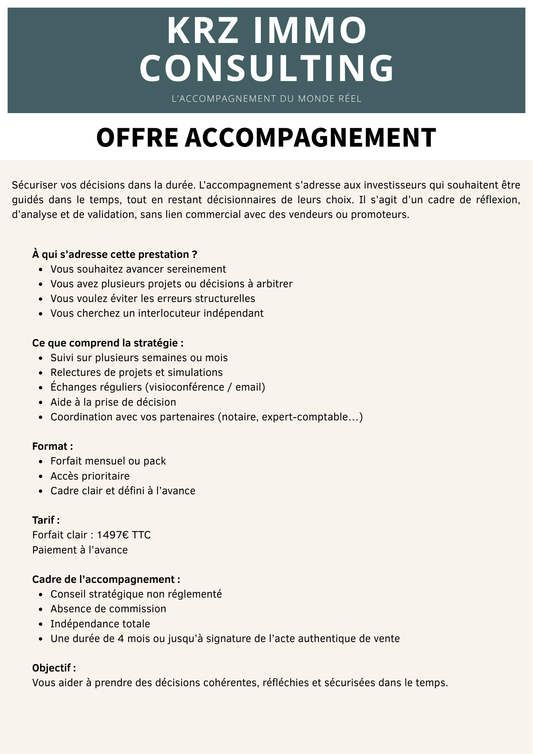 Accompagnement Immobilier 1:1 - Prenez des décisions sereines (sans erreurs coûteuses)